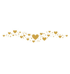 Gold Heart Wave Clip Art For Valentine Day