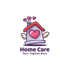 House Care With Wings Love Heart Home Logo