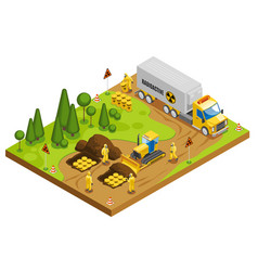 Toxic Waste Disposal Isometric Composition