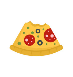 Bitten Pizza Slice Icon Flat Isolated