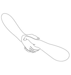 Continuous Line Drawing Helping Hand Concept