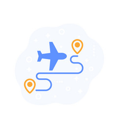 Flight Route Icon With An Airplane Design