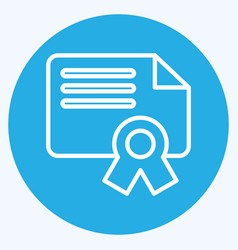 Icon Certificate Related To Education Symbol Blue