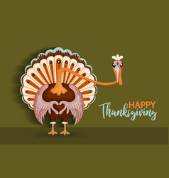 Thanksgiving Day Horizontal Banner With Turkey