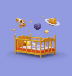 Cot Space Decoration 3d Crib Rocket Moon