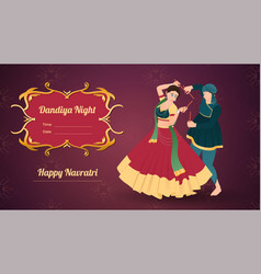 Couple Dandiya Night Banner Happy Navratri