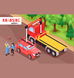 Isometric Roadside Assistance Composition