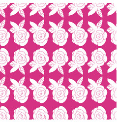 White And Fuchsia Cut Out Rose Repeat Pattern