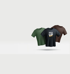 Black Dark Green And Brown Male T-shirt Mockup