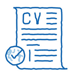 Confirmed Resume Doodle Icon Hand Drawn