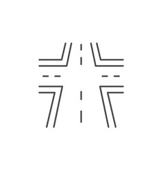 Crossroad In Perspective Line Icon