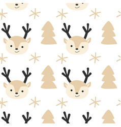 Cute Baby Deer Winter Background With Christmas