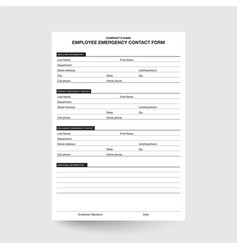 Employee Emergency Contact Form