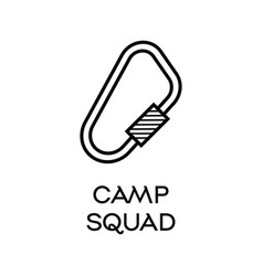 Icon Of Carabiner And Camp Squad Text