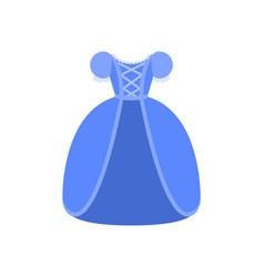 Isolated Blue Beautiful Cartoon Princess Dress