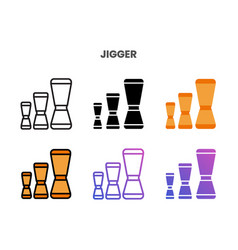 Jigger Icons Set With Different Styles