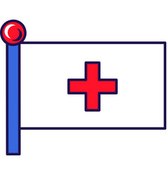 Red Cross Flagpole Flag Banner