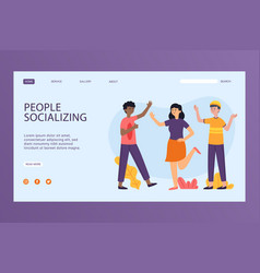 Hand Drawn People Socializing Landing Page