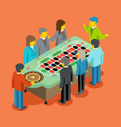 Isometric Casino People Play At Table