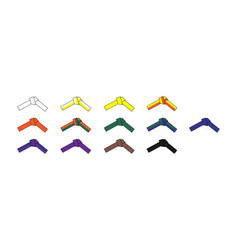 Judo Belts Set Pictograms