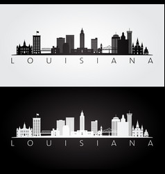 Louisiana State Skyline And Landmarks Silhouette