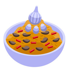 Rice Bowl Food Icon Isometric City Travel