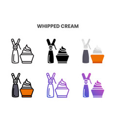 Whipped Cream Icons Set With Different Styles