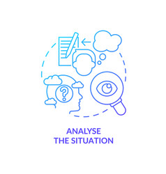 Analyse Situation Blue Gradient Concept Icon