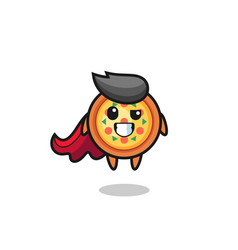 Cute Pizza Character As A Flying Superhero