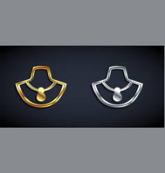 Gold And Silver Necklace On Mannequin Icon