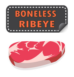 Unwrapped Fresh Boneless Ribeye Steak With Fat