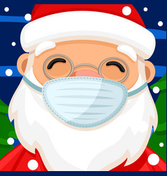 Santa Claus In A Medical Mask Close Up Merry