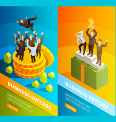 Successful Business People Celebration Isometric