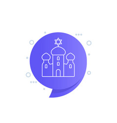 Synagogue Line Icon Jewish House Of Worship