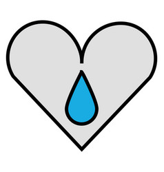 Water Heart Drop On A White Background