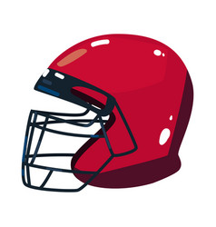 Flat Red American Football Helmet