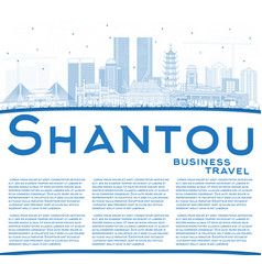 Outline Shantou China City Skyline With Blue