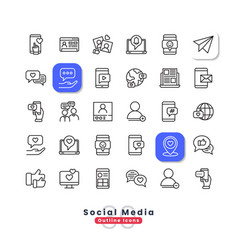 Social Media Outline Icons