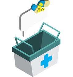 Medicine Basket In 3d Isometric Style