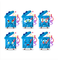 Open Magic Gift Box Cartoon Character With Sad