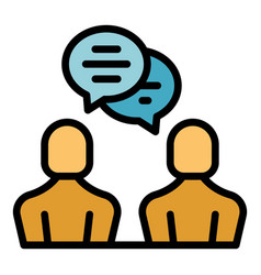 Staff Training Conversation Icon Flat