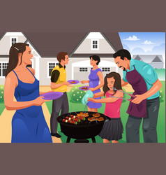 Friends Gather For Bbq Party