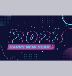 Happy New Year 2023 Glitch Effect Logo