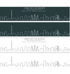 Baku Single Line Skyline Banner