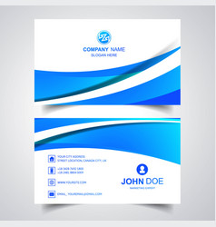 Business Card Template With Wave Background