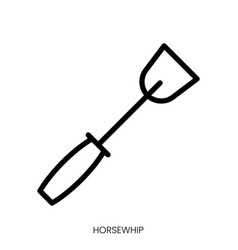 Horsewhip Icon Line Art Style Design Isolated