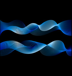 Neon Light Ai Wavy Line Blue Background Digital