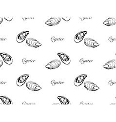 Oyster Cartoon Character Seamless Pattern