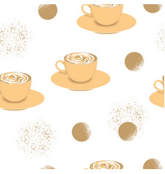 Coffee Cup Pattern With Circles And Spray Dots