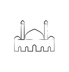 Mosque Twin Tower Sketch Outline Graphic Design